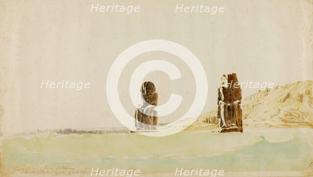 Statues at Memnon, Thebes, n.d. Creator: Miner Kilbourne Kellogg.