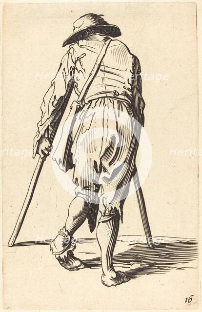 Beggar with Crutches and Hat, Back View. Creator: Unknown.