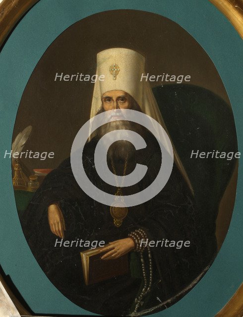Portrait of the Metropolitan Filaret of Moscow (1782-1867), 1860s. Artist: Sprevitch, Nikolai Danilovich (1799-after 1869)