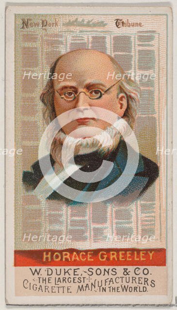 Horace Greeley, from the series Great Americans (N76) for Duke brand cigarettes, 1888., 1888. Creator: Unknown.