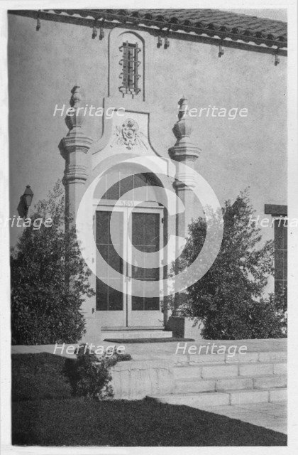 Entrance detail, Los Angeles Tennis Club, Los Angeles, California, 1925. Artist: Unknown.