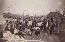 Laborers at Quartermaster's Wharf, Alexandria, Virginia, 1863-65. Creator: Attributed to Andrew Joseph Russell.