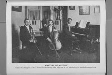 Masters of melody; "The Washington Trio", noted for harmony and rhythm in the rendering of..., 1917. Creator: Unknown.