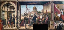 Arrival of the English Ambassadors at the Court of the King of Brittany (The Legend of...), 1495-150 Creator: Carpaccio, Vittore (1460-1526).