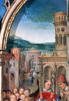 'St Ursula Shrine, Arrival in Rome', Detail, 1489. Artist: Hans Memling