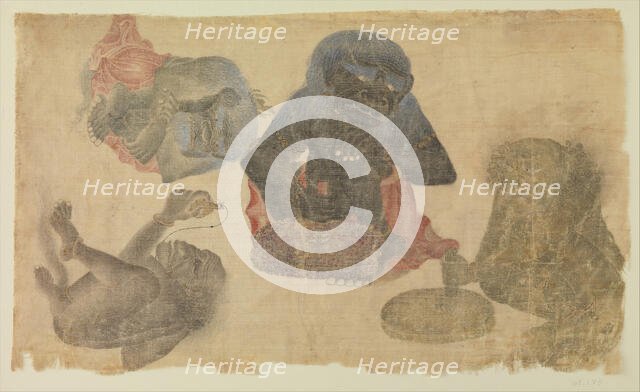 Four Captive Demons, 1470-1500. Creator: Unknown.