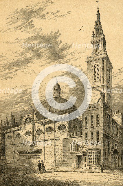 'Exterior of St. Stephen's, Walbrook, in 1700', (1897). Creator: Unknown.
