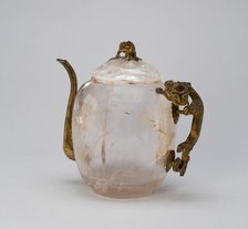 Covered Ewer with Lizard-Shaped Handle, Qing dynasty (1644-1911), 18th century. Creator: Unknown.