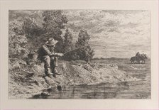 Fishing for Roach, 1865. Creator: Charles Emile Jacque.