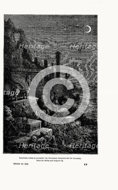 Illustration from "Les terres du ciel voyage astronomique sur les autres mondes" by Camille..., 1884 Creator: Anonymous.