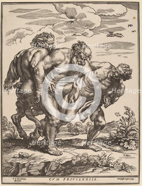 Silenus Accompanied by a Satyr and a Faun, 1635. Creator: Christoffel Jegher.