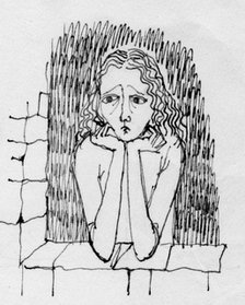 Worried woman, c1950. Creator: Shirley Markham.