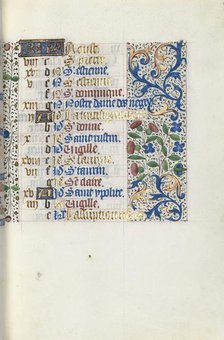 Book of Hours (Use of Rouen): fol. 8r, c. 1470. Creator: Master of the Geneva Latini (French, active Rouen, 1460-80).