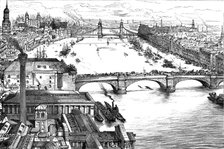 'The New Tower Bridge, birds eye view', 1886.  Creator: Unknown.