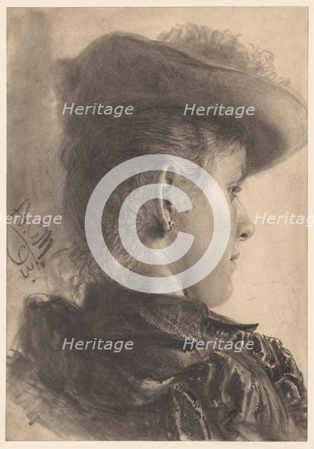 Bust of a Woman, Seen from Behind, 1893. Creator: Adolph von Menzel (German, 1815-1905).