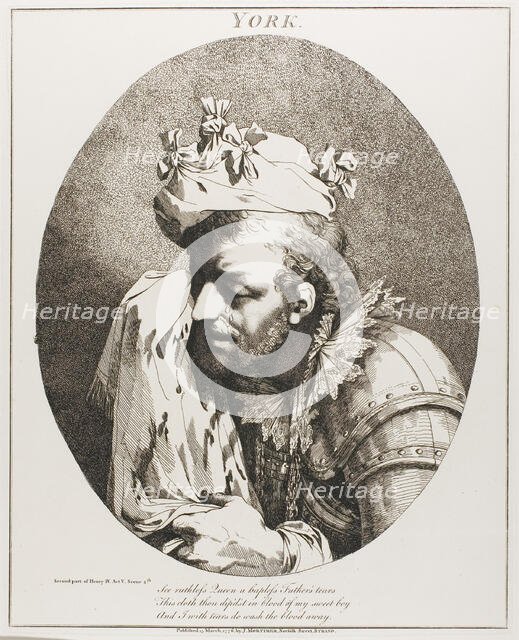 York, from Twelve Characters from Shakespeare, originally published March 15, 1776, published 1809. Creator: John Hamilton Mortimer.