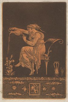 Jeune femme drapée, assise, arrosant une plante (Young draped woman, seated, watering ..., ca. 1784. Creator: Jean Jacques Lagrenee.