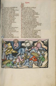 The Drinking Text; Weltchronik, about 1400-1410. Creator: Unknown.