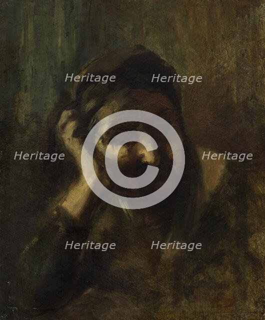 Tête de vieille femme italienne, dite Mère de la Palombella, between 1856 and 1858. Creator: Jean-Baptiste Carpeaux.