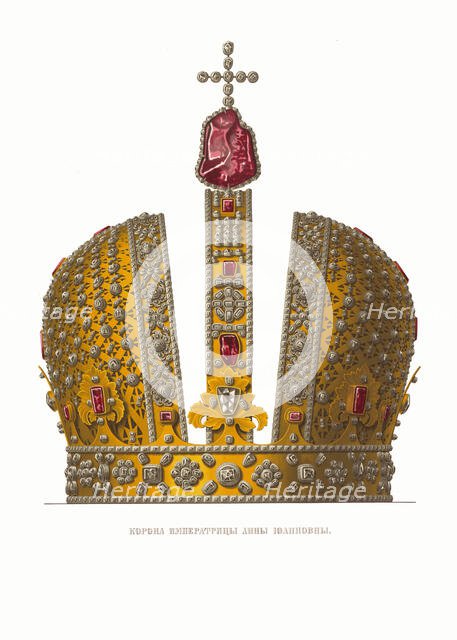 The Imperial Crown of Empress Anna Ioannovna, 1849-1853. Creator: Solntsev, Fyodor Grigoryevich (1801-1892).