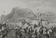 Port of Kenkries, Corinth, Greece, 1840. Creator: Aubert.