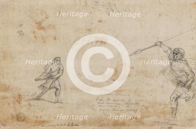 David and Goliath (verso), c. 1645. Creator: Claude Lorrain (French, 1604-1682).