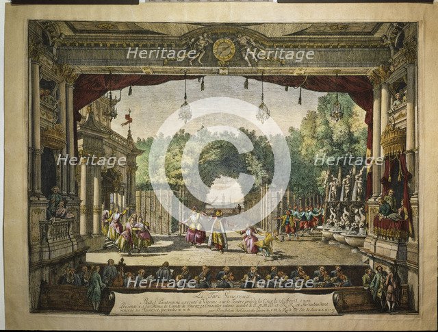 Ballet Le Turc Généreux in the Vienna Burgtheater, 1758. Artist: Bellotto, Bernardo (1720-1780)