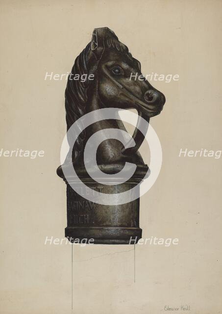 Hitching Post, c. 1937. Creator: Eleanor Kroll.