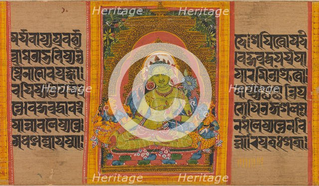 Green Tara, Folio from... (Perfection of Wisdom) Manuscript, early 12th century. Creator: Unknown.
