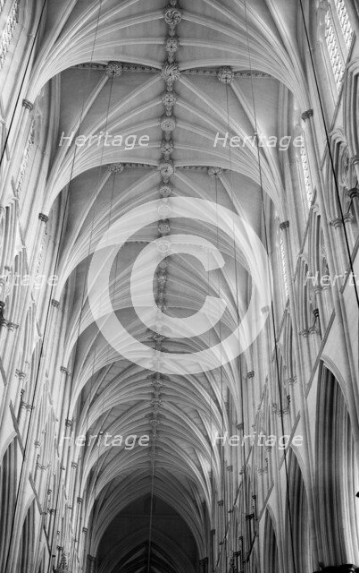 Fan vaulting in Westminster Abbey, London, 1945-1980. Artist: Eric de Maré