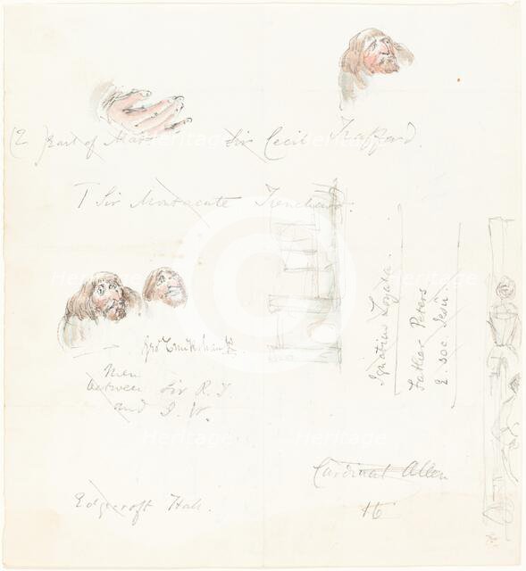 Sketches of Grotesque Faces. Creator: George Cruikshank.