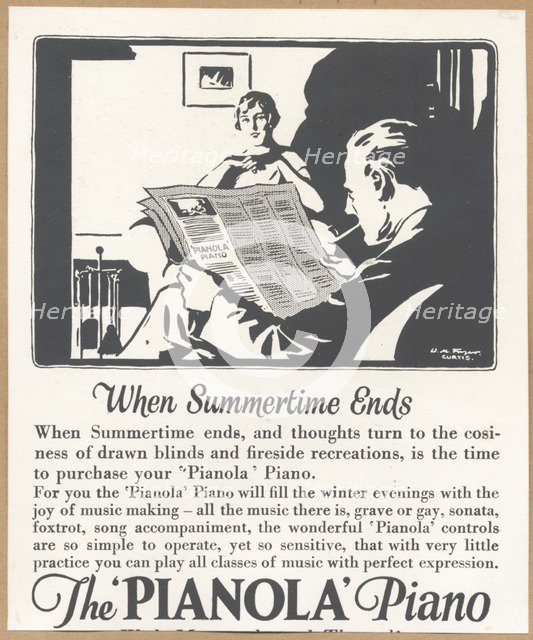 Aeolian Company Pianolas, 1920s. Artist: Wilfred Fryer