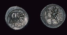 Late republican denarii of Julius Caesar, 1st century BC. Artist: Unknown