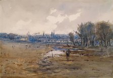 Landscape with Cottages and Figures, 1869. Creator: B Smith.