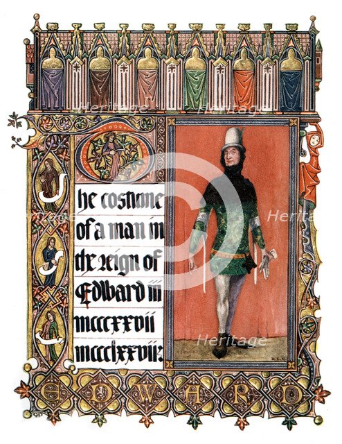 The costume of a man in the reign of Edward III, (1909). Artist: Unknown
