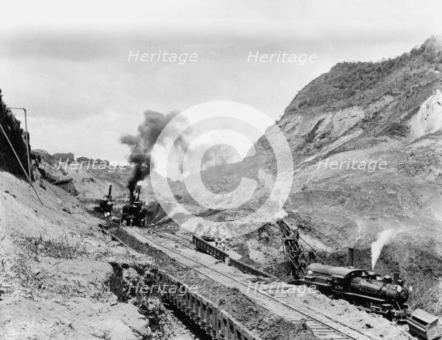 Famous Cucaracha slide, Panama Canal, c.between 1910 and 1914. Creator: Unknown.