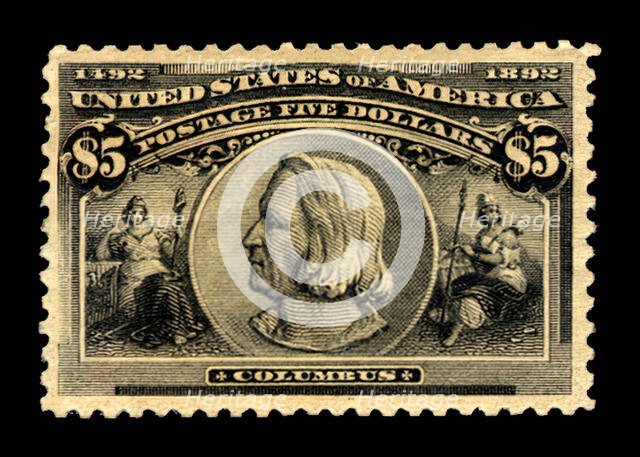 $5 Christopher Columbus single, 1893. Creator: American Bank Note Company.