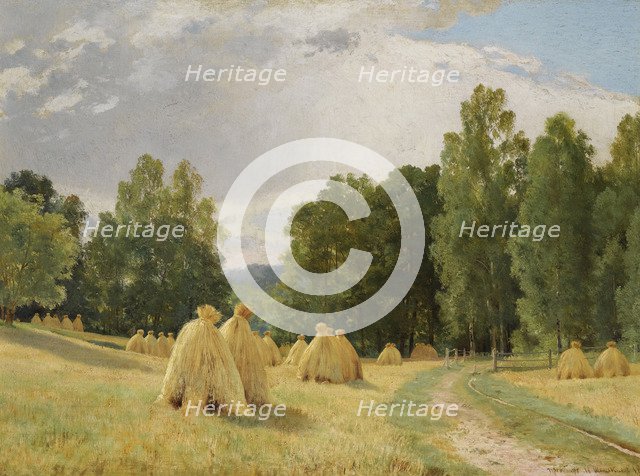 Haystacks, Preobrazhenskoe. Artist: Shishkin, Ivan Ivanovich (1832-1898)