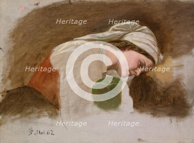 Study for After the Fight, 1862. Creator: Adolph Tidemand.