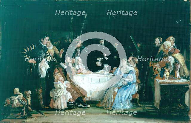 John Knox Dispensing the Sacrament - Sketch for the painting in John Knox's House, Edin...1850-64. Creator: William Dyce.