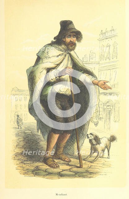 Beggar, 1848.  Creator: Duverger.