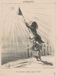 Ils voudraient éteindre jusqu'au soleil, 19th century. Creator: Honore Daumier.