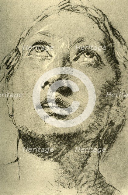 'Head of a Young Woman, looking up', c1755, (1928). Artist: Giovanni Battista Tiepolo.