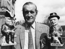 Lord Bath (1905-1992) with two Winston Churchill Toby jugs, c1970s. Artist: Unknown