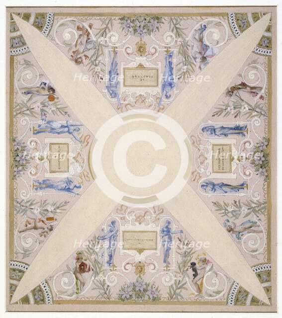 Sketch for the 'festival staircase' at the Hotel de Ville in Paris: July, between 1888 and 1898. Creator: Luc Olivier Merson.