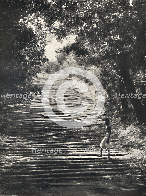 'Anfang der Steintreppen von Mihintale', 1926. Artist: Unknown.