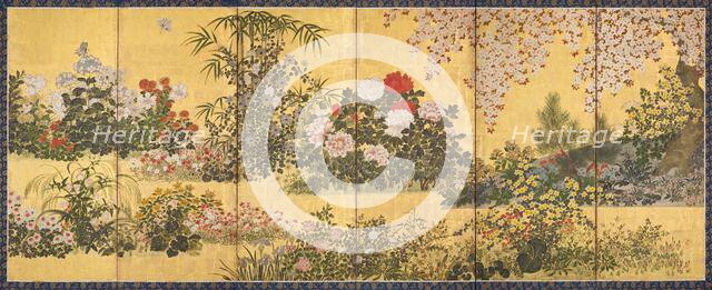 Flowers and Butterflies, 1730-1770. Creator: School of Tawaraya Sôtatsu.
