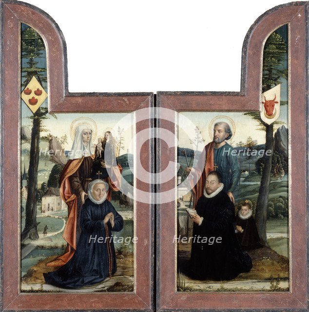 'Triptych with St Peter and St Anne', front, 16th Century.  Artist: Bernaert van Orley