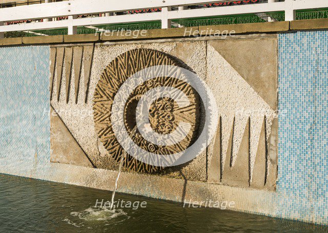 Relief/mosaic by William Mitchell, the Water Gardens, Harlow, Essex, 2015.  Artist: Steven Baker.