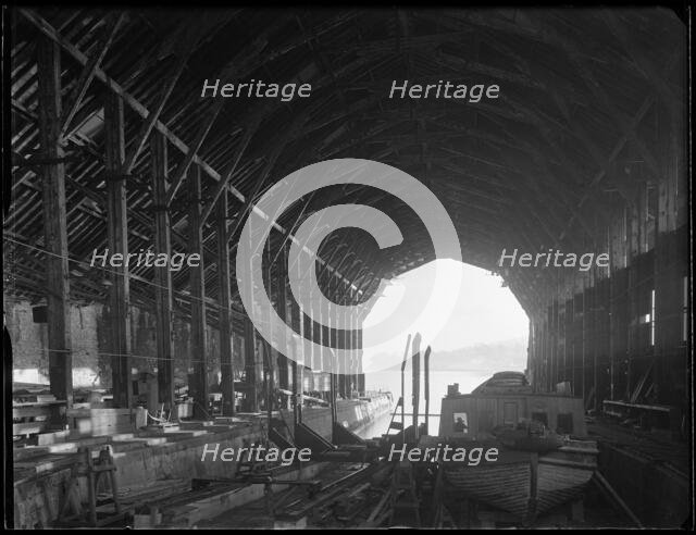 Devonport Dockyard, South Yard, Covered Slip No. 1, Devonport, Plymouth, 1942. Creator: George Bernard Mason.